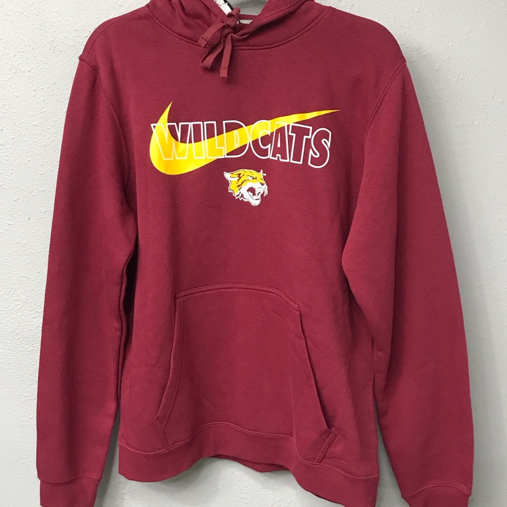 Nike Maroon Hoodie with Yellow Accents